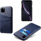 Card Case voor Apple iPhone 12 | PU Leren Back Cover | Luxe Telefoonhoesje | Pasjeshouder | Blauw
