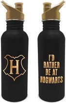 Harry Potter - "I'd Rather Be At Hogwart" Zwarte Kantine Drinkfles