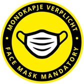 Set van 5 Stickers Met Tekst Mondkapje Verplicht - COVID Mask sticker