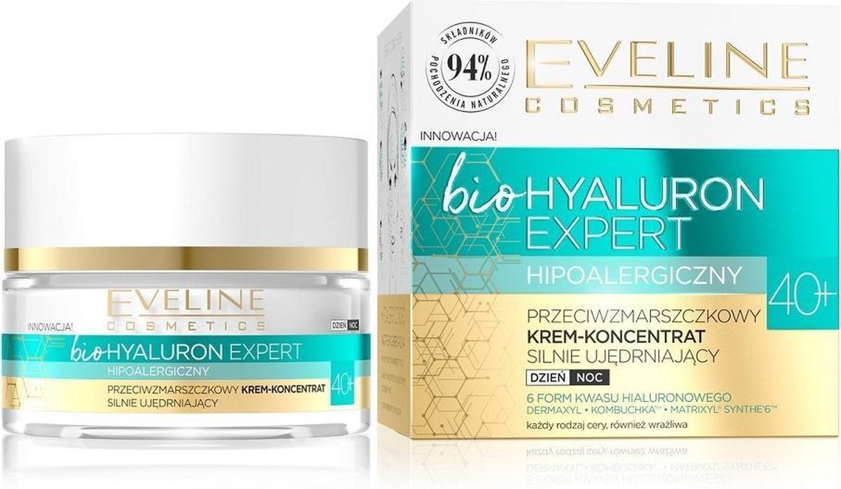 Eveline - Bio Hyaluron Expert 40+ Anti-Wrinkle Cream -Concentrate Strongly Firming For Day And Night