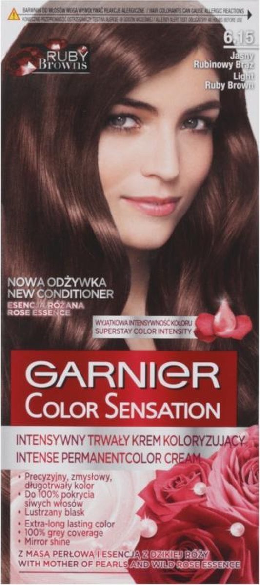 Garnier - Color Sensation farba do włosów 6.15 Jasny Rubinowy Brąz