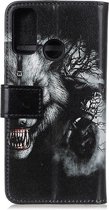 Oppo A53 / A53s Hoesje Book Case Portemonnee met Wolf Print