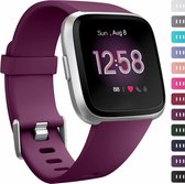 Bandje Voor Fitbit Versa Sport Band - Donkerpaars - Maat: ML - Horlogebandje, Armband