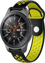 Bandje Voor Samsung Galaxy Watch Dubbel Sport Band - Zwart Geel - Maat: 20mm - Horlogebandje, Armband