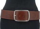 JV Belts - Dames brede heupriem rood bruin 6 cm breed - Echt Leer - Taille: 85cm - Totale lengte riem: 100cm