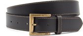 Nette bruine jeans riem 3.5 cm breed - Bruin - Casual - Echt Leer - Taille: 120cm - Totale lengte riem: 135cm