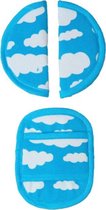 Gordelbeschermer voor Baby - Universele Gordelhoes geschikt voor vele merken - Gordelkussen voor Autostoel Groep 0 - Wolk Aqua blauw