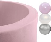 Extensso® Ballenbak | Rond 90x30 | Roze| incl. 200 ballen!!! | Silver/Pearl/Light Pink