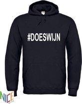 Hoodie zwart #DOESWIJN maat M