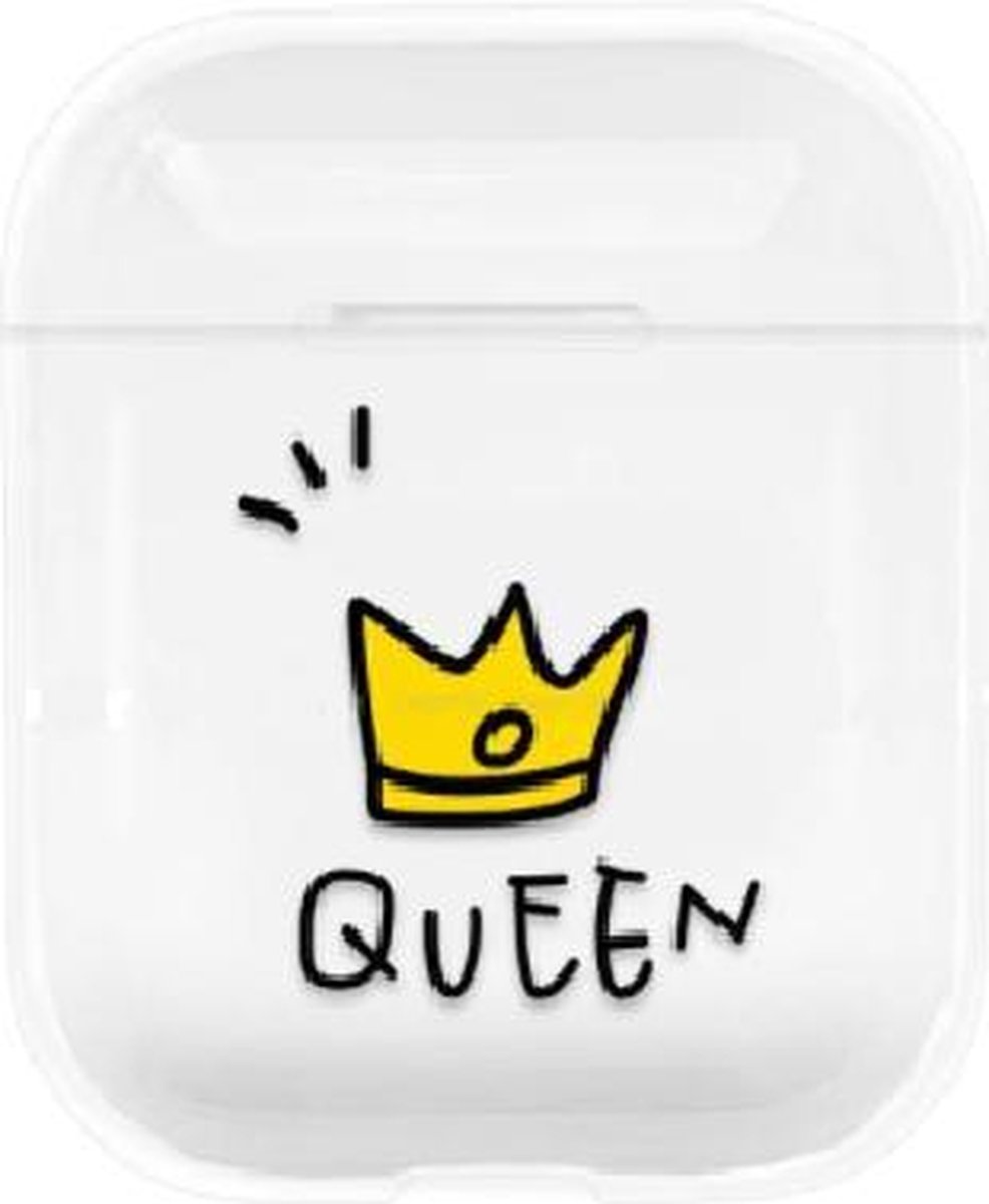 Airpod case transparant - Queen - geschikt voor airpod 1 & 2 - hard cover case - airpods hoesje- airpods -