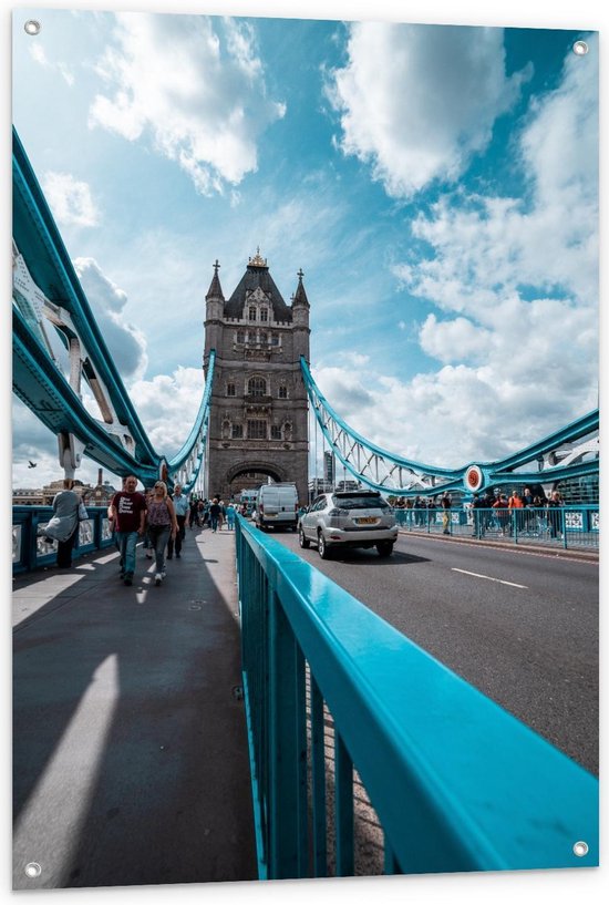 Tuinposter – Tower Bridge, Verenigd Koninkrijk - 80x120cm Foto op Tuinposter  (wanddecoratie voor buiten en binnen)