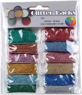 12 -zakjes -kleuren Glitter- poeder- 9 kleuren-Epoxy- Hars- Sieraden maken-Charme Bijoux®