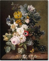 Canvas schilderij Stilleven met bloemen - Eelke Jelles Eelkema - 40x50 cm