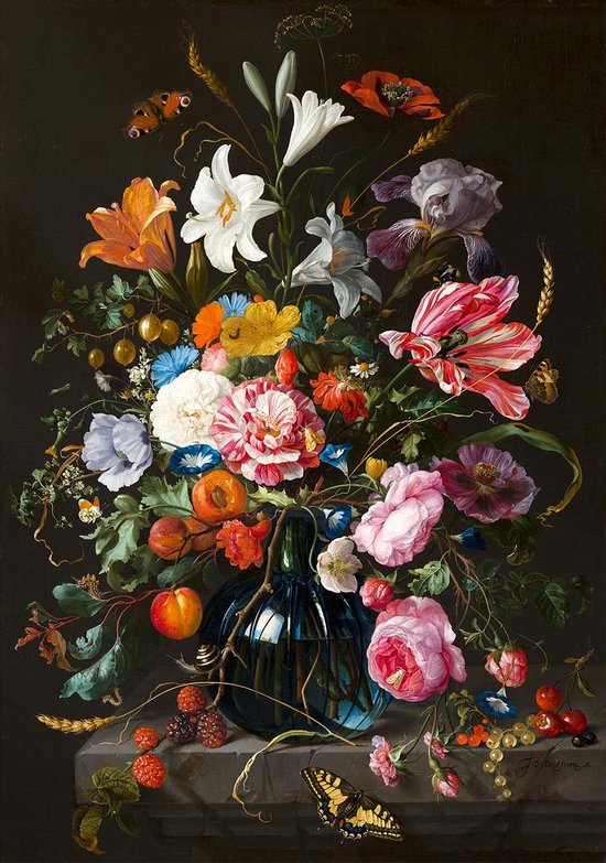 Canvas schilderij Vaas met bloemen - Jan Davidsz de Heem
