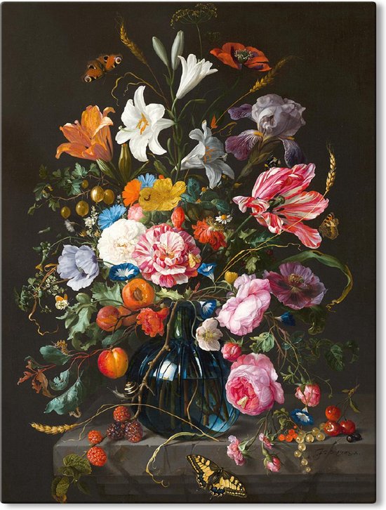 Canvas schilderij Vaas met bloemen - Jan Davidsz de Heem