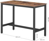 Bartafel - tafel voor cocktails - keukentafel - bruin-zwart - metaal - 120 x 60 x 90 cm