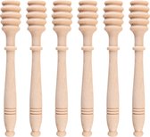 Uulki Houten Honinglepels  (17 cm) | Honing Agave Siroop Dippers Drizzlers Roerstaafjes (6 stuks)