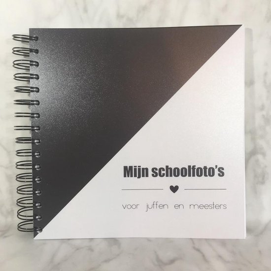 Schoolfotoboek (leerkracht, juf en meester) ZWART   - invulboek voor schoolfoto's - album - fotoalbum -België - Nederland