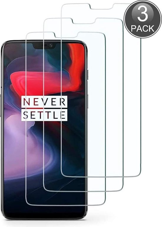 OnePlus 6T Screen Protector Glas - Protecteur d'écran en Tempered Glass  trempé - 3x | bol.com