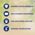 Iconen: Absorbeert geurtjes, snelle klontvorming, zacht aan pootjes, natuurlijke geur.