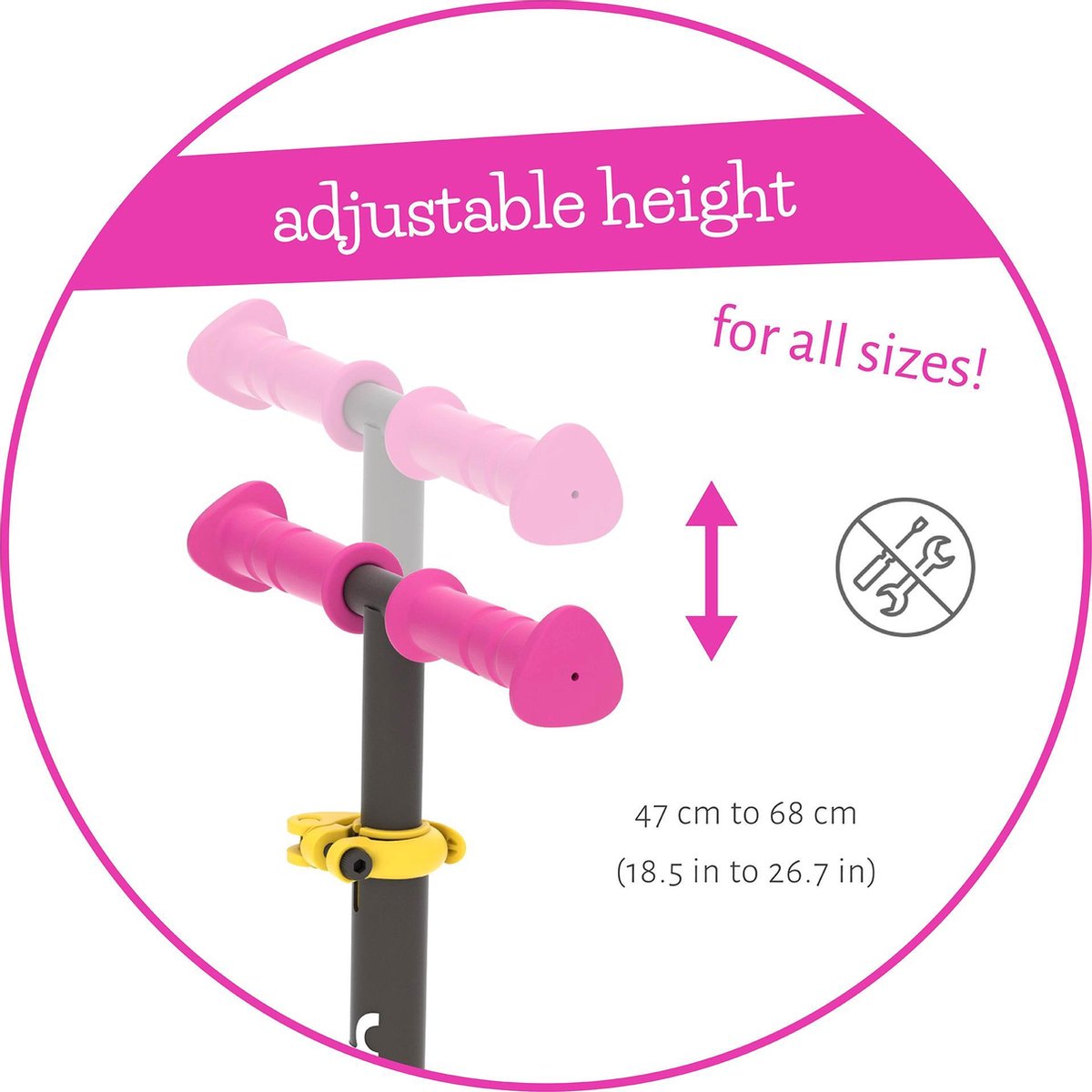 Chillafish Kinderstep 3 Jaar met drie wielen - Roze Geel - Lichtgewicht step meisjes met afneembaar stuur en voetrem - Aanpasbaar in hoogte - Leun-om-te-sturen - Extra grip handgrepen - Model Scotti thumbnail 4