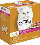 Bol.com Gourmet Gold Luxe Mix - Kattenvoer Vis & Vlees - 48 x 85 g aanbieding