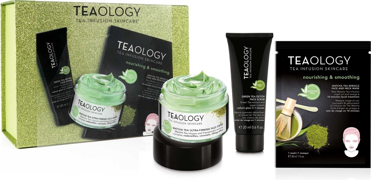 Unisex Cosmetica Set Teaology Beauty Routine Matcha thee (3 pcs)