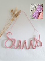 Naamhanger - Babykamer - Kraamcadeau - Handmade - Decoratief - max 4 letters - Oudroze