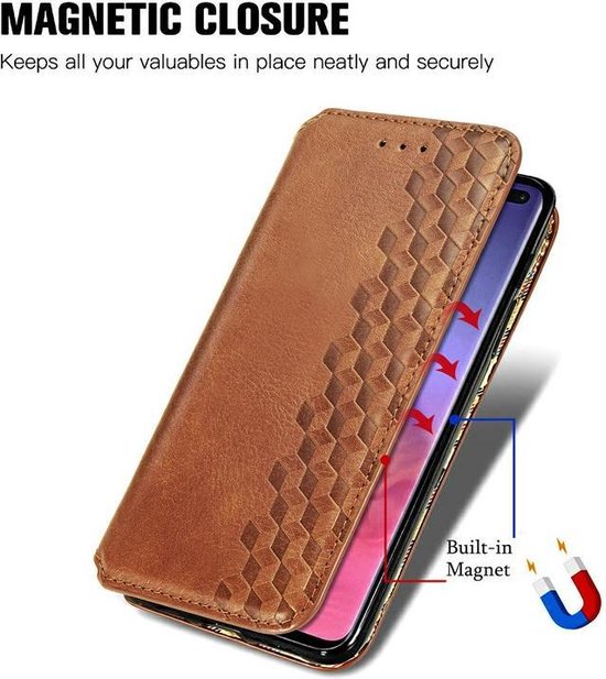 AA Commerce Telefoonhoesje - Book Case - Geschikt Voor Samsung Galaxy S10+ - Bruin - AA Commerce