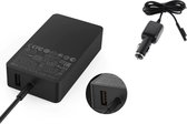 DrPhone PRO N2 - Surface Set - 2 in 1 - Surface PRO 44W Thuislader + Surface Pro X / Go / Book - Autolader 2.58A - Zwart