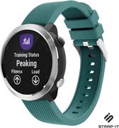 Siliconen Smartwatch bandje - Geschikt voor  Garmin Vivoactive 4 silicone band - 45mm - dennengroen - Strap-it Horlogeband / Polsband / Armband