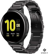Strap-it Stalen schakel band geschikt voor Samsung Galaxy Watch Active / Active 2 / Galaxy Watch 3 41mm / Galaxy Watch 1 42mm / Gear Sport - zwart