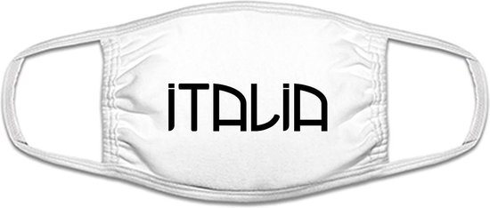 Italia mondkapje | Italie gezichtsmasker | bescherming | bedrukt | logo | Wit mondmasker van katoen, uitwasbaar & herbruikbaar. Geschikt voor OV