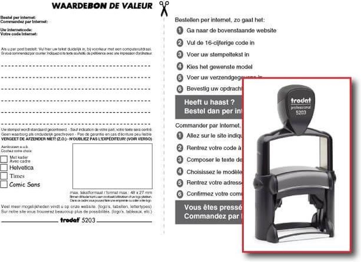 Trodat Professional 5203 met waardebon