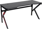 ALPHA Gaming desk in zwart metaal - B 150 x D 60 x H 72 cm