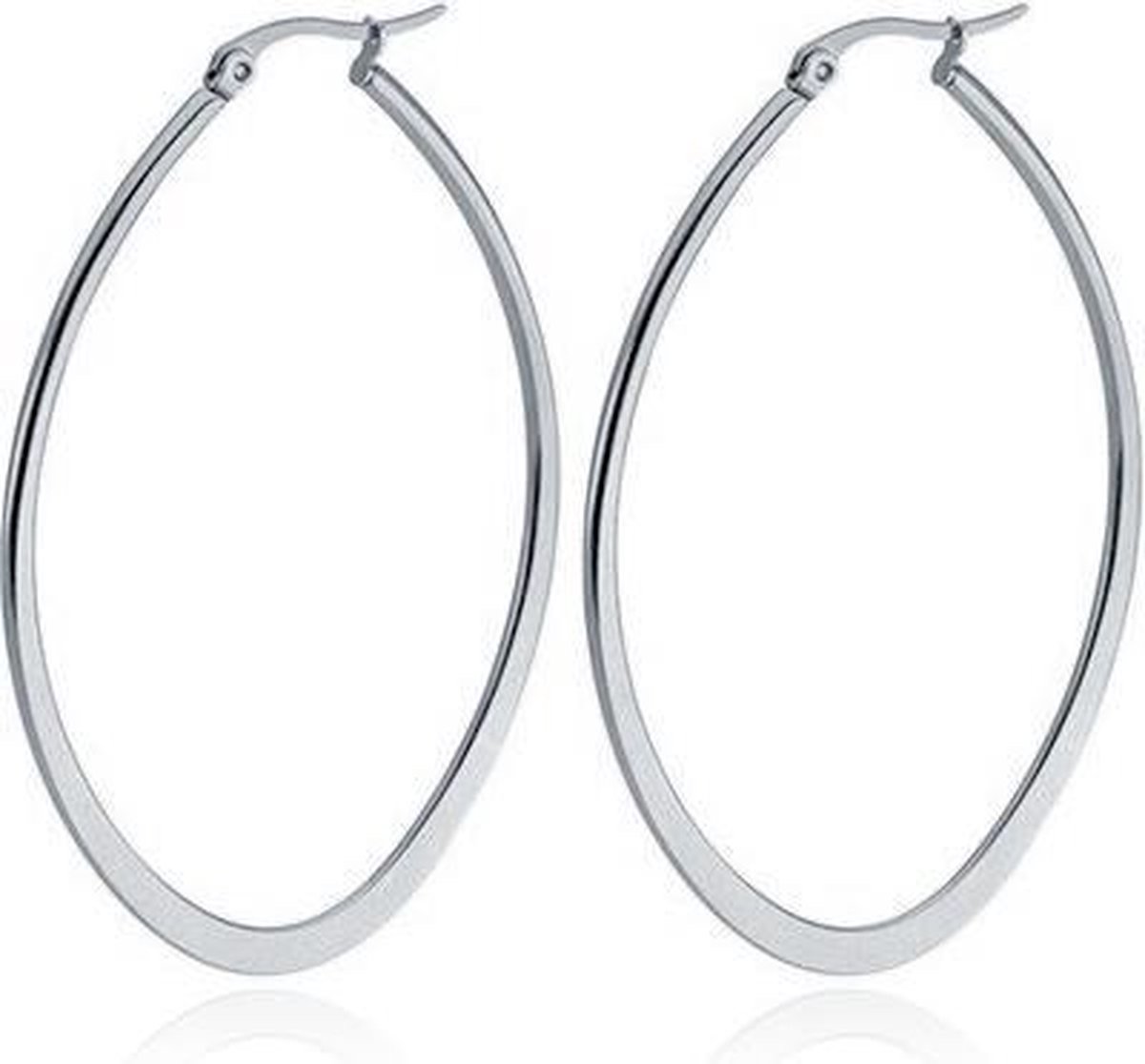 Ovale oorbellen Cilla Jewels Edelstaal Zilverkleurig-50mm