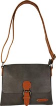 Crossbody met flap en magneetgesp Flora & Co grijs