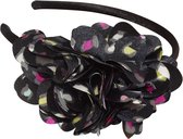 Jessidress Haarband Haar diadeem met een grote bloem - Zwart