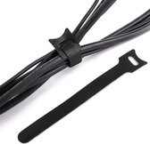 Klittenband Kabelbinders - Herbruikbaar - Kabel Organizer - Kabel Management - 10 Stuks - Zwart - 15cm lang