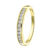 Lucardi Dames Ring gold met zirkonia - Ring - Cadeau - Echt Zilver - Goudkleurig