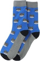 Sokken heren blauw 40-46 print kat / katten