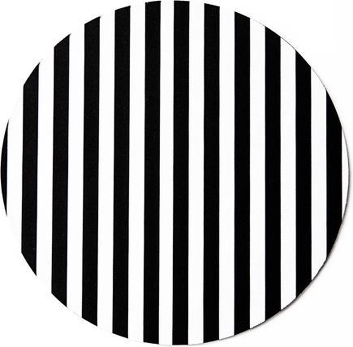 Computer - muismat stripes zwart wit - rond - rubber - buigbaar - anti-slip - mousepad