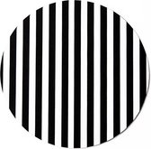 Computer - muismat stripes zwart wit - rond - rubber - buigbaar - anti-slip - mousepad