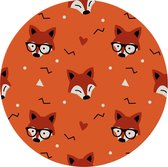 Made on Friday - Behangcirkel Little Fox  60x60cm - Zelfklevend behang met matte textiel uitstraling