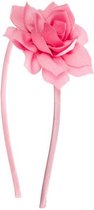 Diadeem kinderen met prachtige grote roze bloem