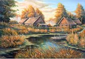 Sweet Living Poster - Geschilderde Huisjes Aan Het Water - 40 X 60 Cm - Multicolor