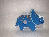 siliconen bijtring  triceratops blauw | bijtring voor baby's | triceratops Bijtspeelgoed | bijtring baby | bijtring baby siliconen | bijtring voor doorkomende tandjes | BPA vrij |
