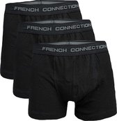 French Connection boxershorts 3pack zwart TGISA, maat S