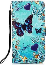 iPhone 12 Pro Max - Flip hoes, cover, case - TPU - PU Leder - Vlinders