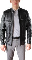 Urban 5884® - Ralph - Biker Jack - Zwart -Heren jas - Lams Leer Jas - Maat 3XL